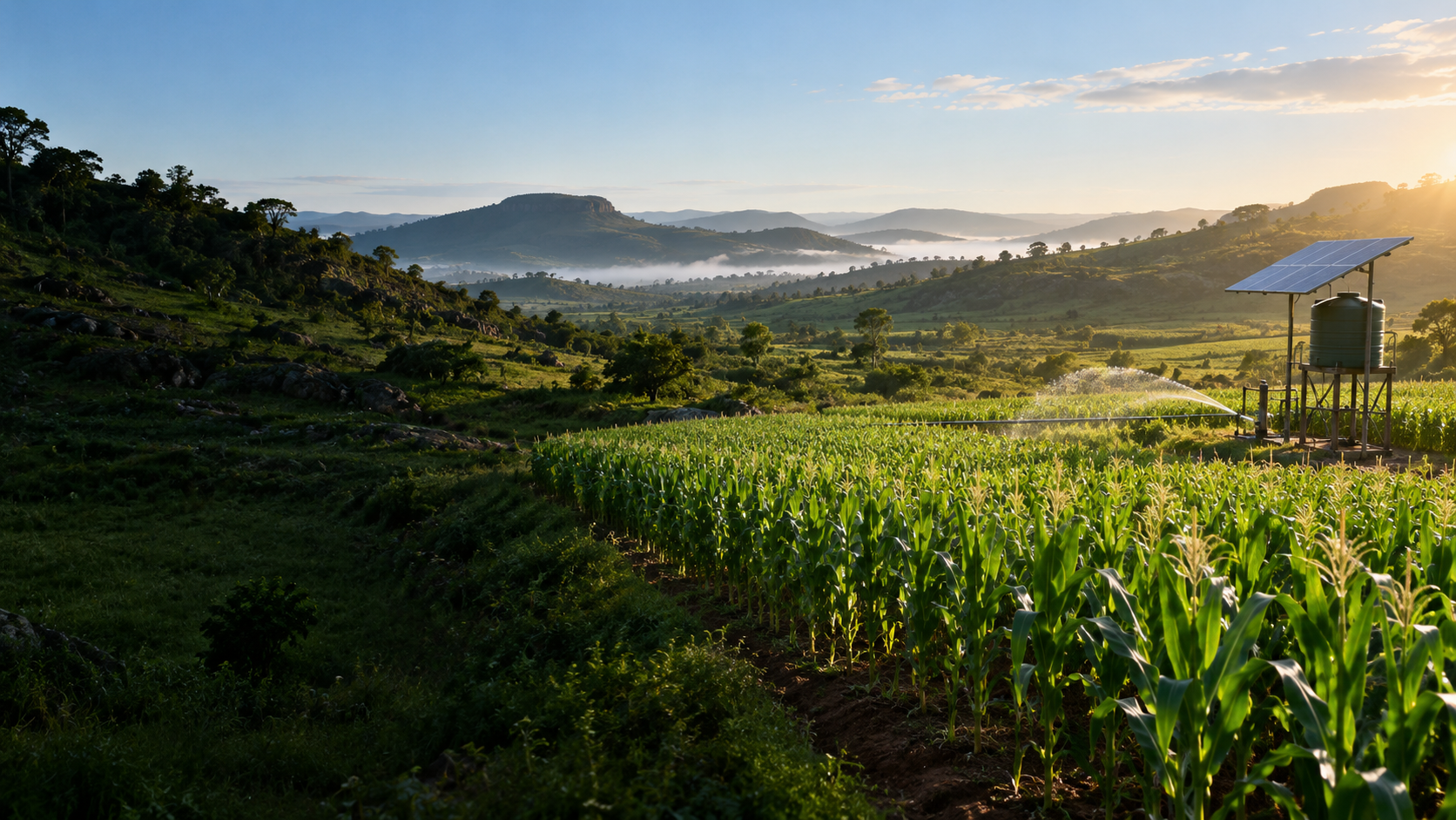 Culture de maïs et irrigation solaire dans les hauteurs verdoyantes de Dalaba